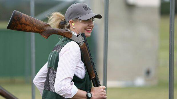 Nationals Senator Bridget McKenzie from the Parliamentary friends of shooting group, at the Canberra International Clay Target Club on Friday 23 October 2015. Photo: Alex Ellinghausen
