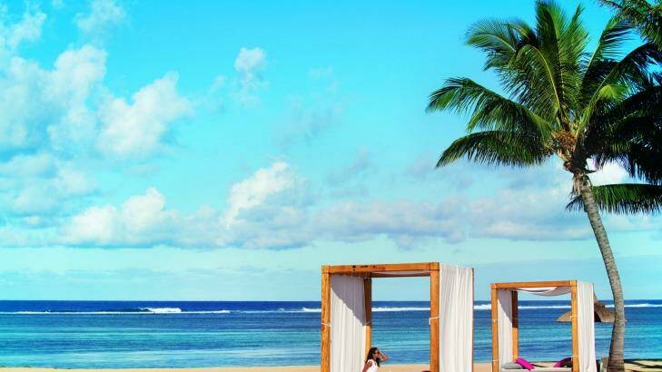There's a <i>Sex and the City</i> vibe at the beach cabanas at Outrigger Mauritius Resort. Photo: Outrigger Mauritius Beach Resort