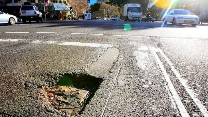 NSW councils face a huge backlog in road maintenance funding, the NRMA warns. Photo: James Alcock