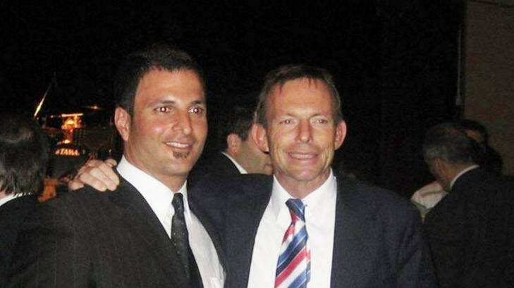 Councillor on Fairfield Council Paul Azzo poses for a photo with Tony Abbott. Photo: Supplied.