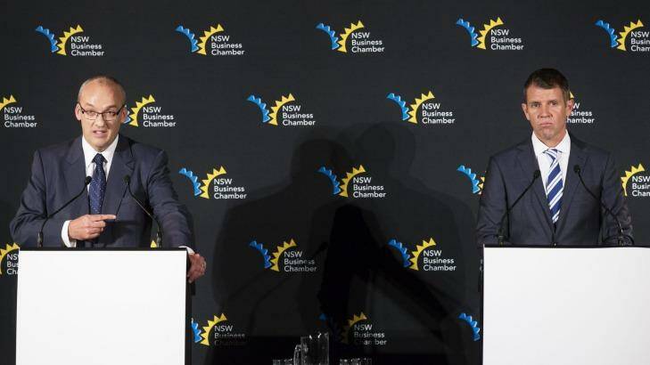 Duelling views: Luke Foley and Mike Baird debate the future.  Photo: James Brickwood