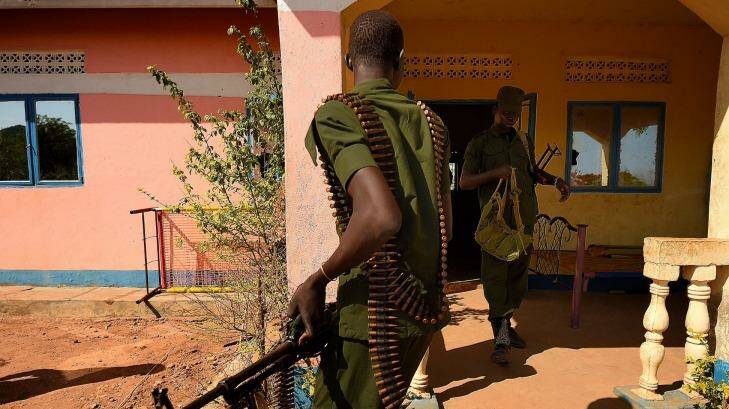 Opposition soldiers at their camp on the outskirts of Juba. Photo: Kate Geraghty