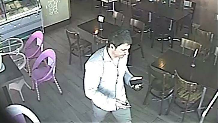 CCTV vision allegedly shows Paul Azzo leaving the Vy Vy Garden Cafe. Photo: suppied