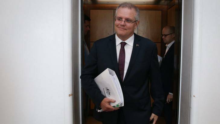 Treasurer Scott Morrison is likely to do a lot of crying poor in his budget.  Photo: Alex Ellinghausen