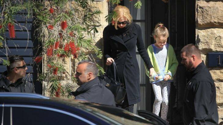 Grieving: Nicole Kidman leaves her sister's home on Sunday. Photo: James Alcock