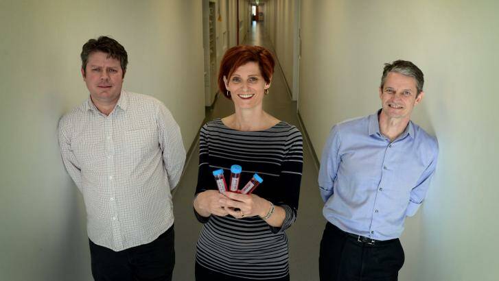 Left to right: Paul Gilson, Tania de Koning-Ward and Brendan Crabb. Photo: Penny Stephens