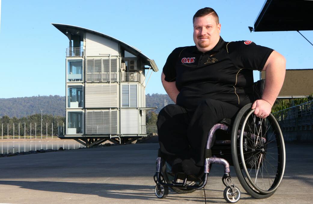 Panther's Push: Penrith Panthers Wheelchair Rugby League captain, Nathan Pentecost is preparing to push himself 100 kilometres at the Sydney International Regatta Centre. Picture: Gary Warrick 