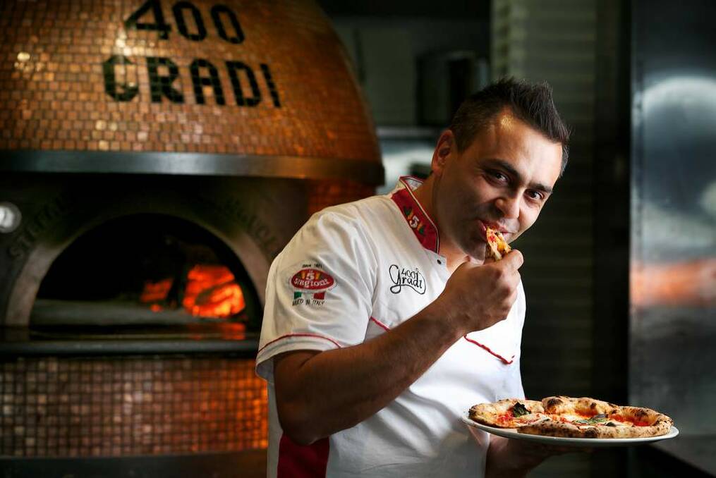 Johnny Di Francesco, owner of 400 Gradi in Brunswick, won the specialita traditionale garantita pizza prize for his margherita pizza. Photo: Eddie Jim