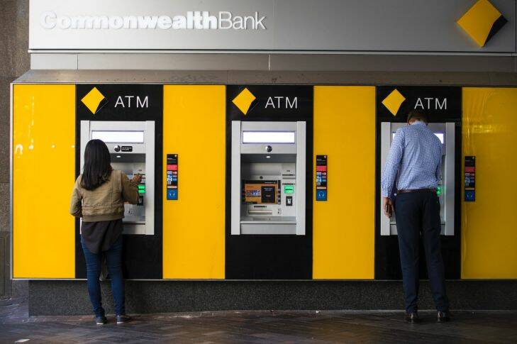 Generic Commonwealth Bank. Banking, CBA, ATM, Business. 18th April 2017. AFR photo Louie Douvis .