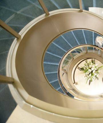 A spiral stairway on Britannia.
