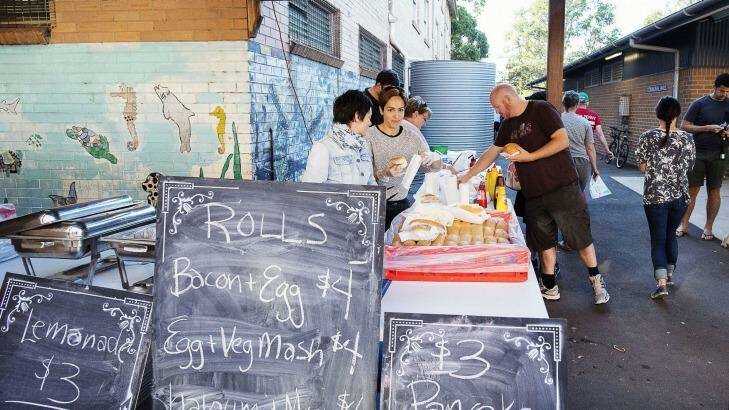 Voters were spoilt for eating choice at Erskineville Public School. Photo: Christopher Pearce