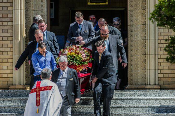 Photo by Karleen Minney. Funeral at St Christophers Catholic Church Griffith, Canberra- for Kate Goodchild and Luke Dorsett, brother and sister that died on a ride at Queenslands Dreamworld theme park.