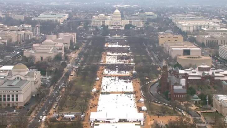 An aerial view of Trump's inauguration at the White House. Photo: YouTube