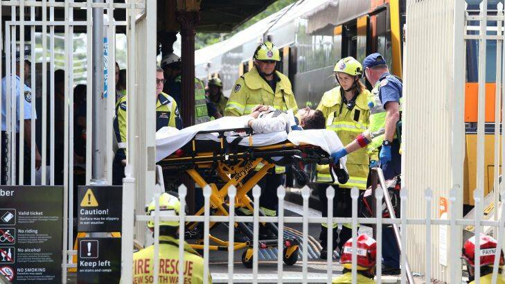 22.1.2018; Train crash at Richmond station. Picture: Geoff Jones .