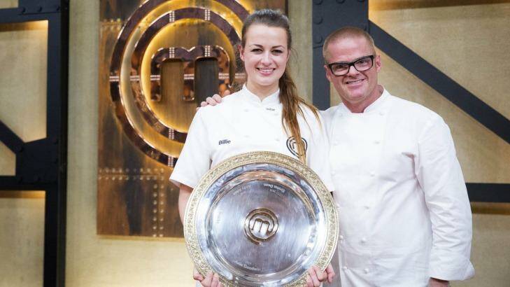 Heston Blumenthal with <i>Masterchef</i> winner Billie McKay. The show produced the most-watched non-sport finale of the year. Photo: Supplied