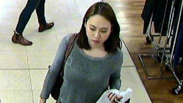 Michelle Leng seen in CCTV footage in Pitt Street in April. Photo: NSW Police