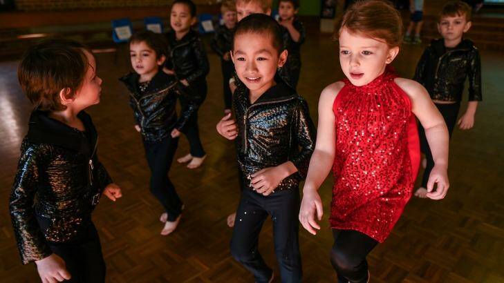 Class KG from Annandale Public School in a dress rehearsal for <I>Dancing in the Dark</i>. Photo: Brendan Esposito