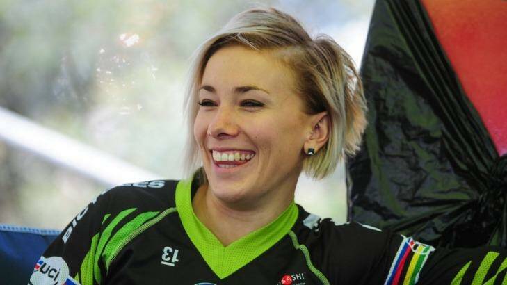 Canberra’s Caroline Buchanan won the BMX World Cup season opener in Manchester. Photo: Katherine Griffiths