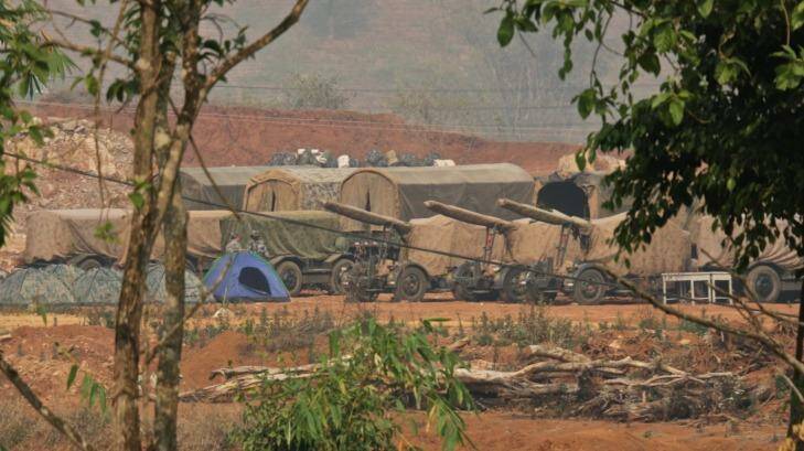 Chinese artillery of the People's Liberation Army facing the China-Myanmar border.  Photo: Sanghee Liu
