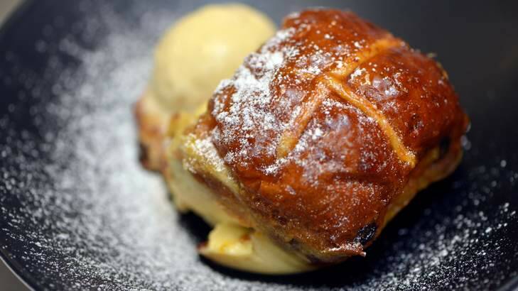 Serve with ice-cream ... Darren Purchese shares a recipe for using up excess hot cross buns. Photo: Joe Armao