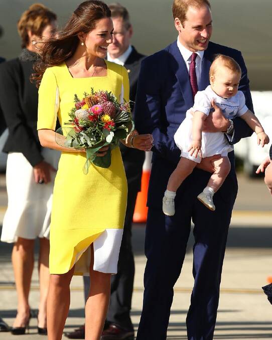 Prince William, Catherine and Prince George of Cambridge arrive at Sydney Airport. Photo: Ryan Pierse