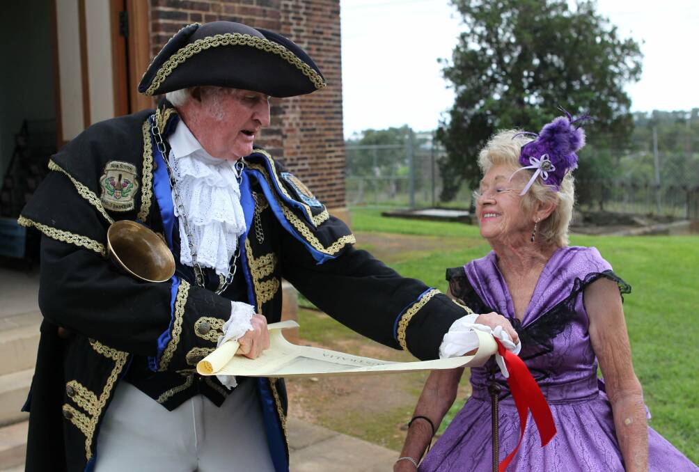 Town crier Graham Keating with Janice Paget at Back to St Bartholomews Day in Prospect. 