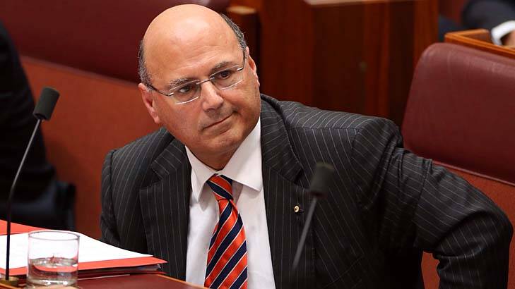 Under fire: Arthur Sinodinos in Federal Parliament on Tuesday. Photo: Andrew Meares