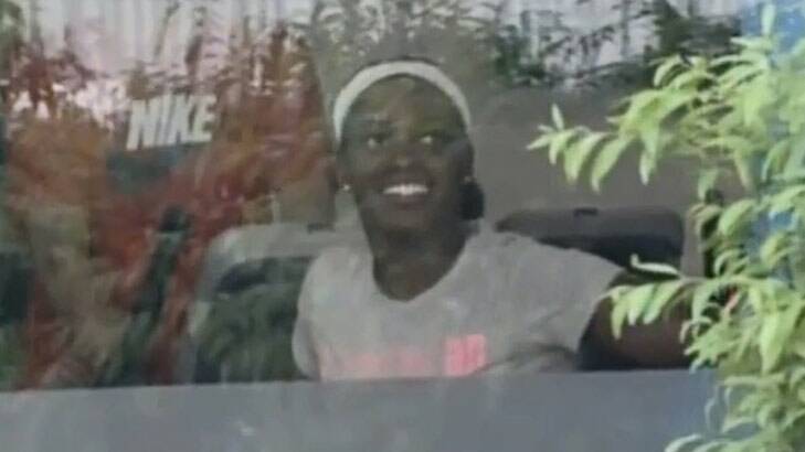 Happy about Serena's exit? Channel Seven showed footage of Sloane Stephens smiling. Photo: Channel Seven